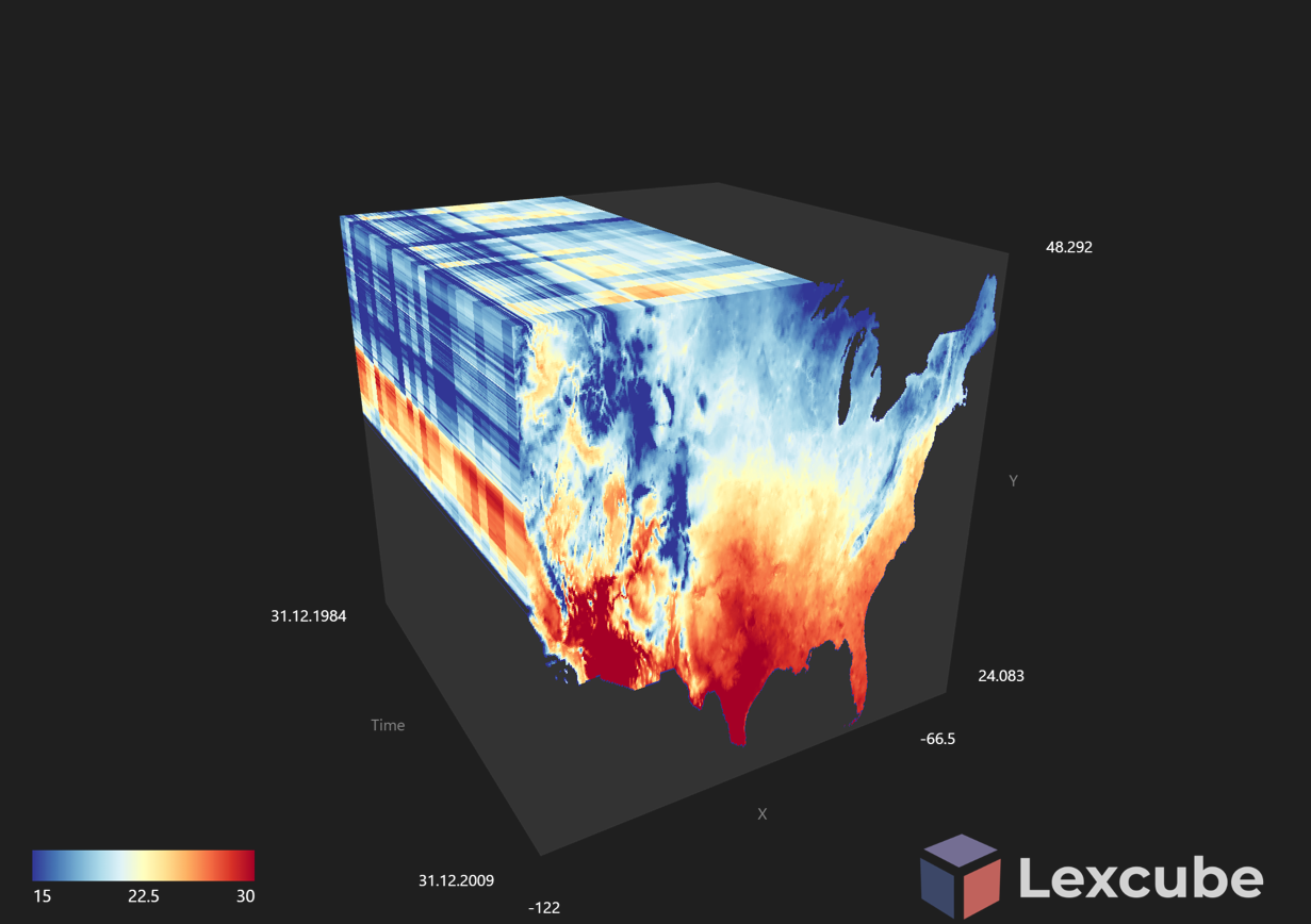 3D Visualization of Geospatial Big Data by Lexcube! (Python)