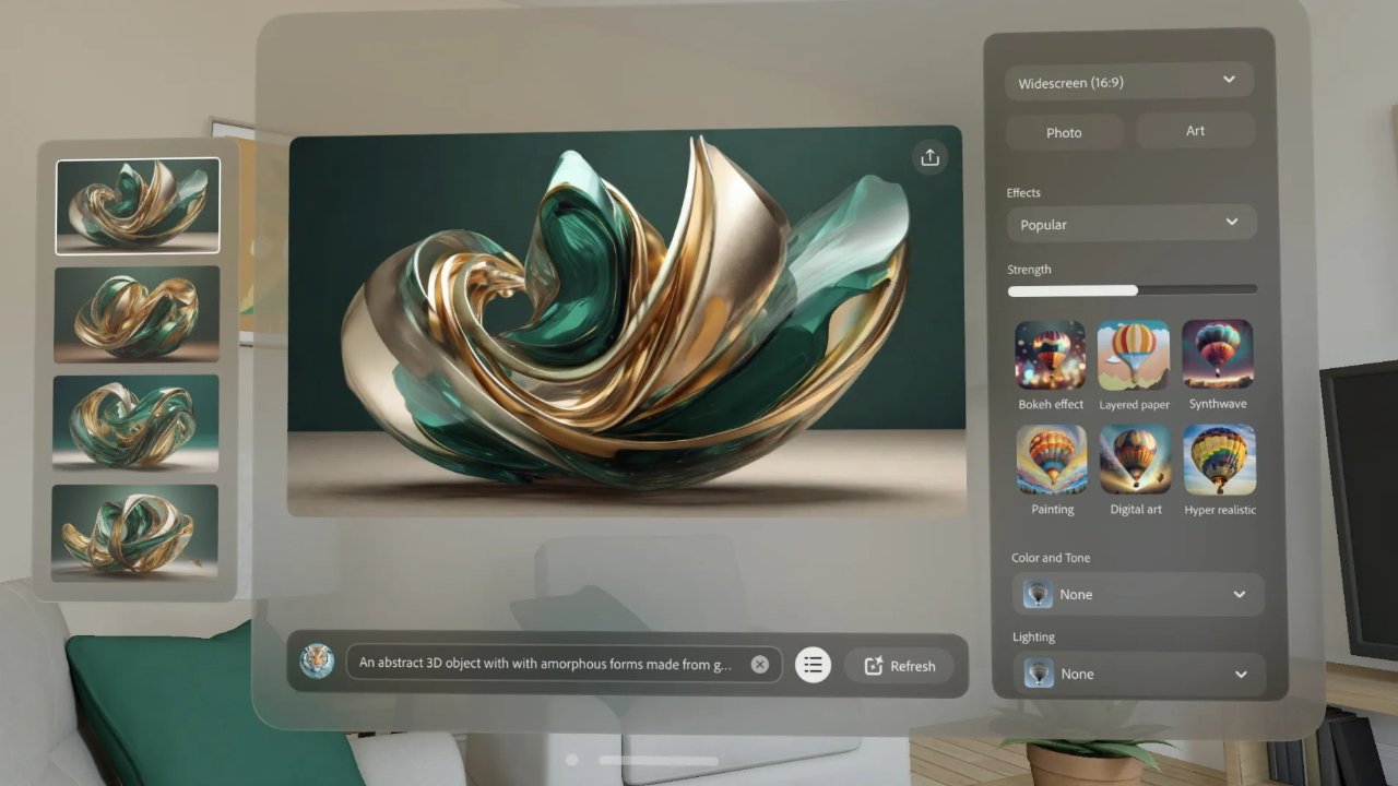 Create images with Adobe Firefly AI for Apple Vision Pro