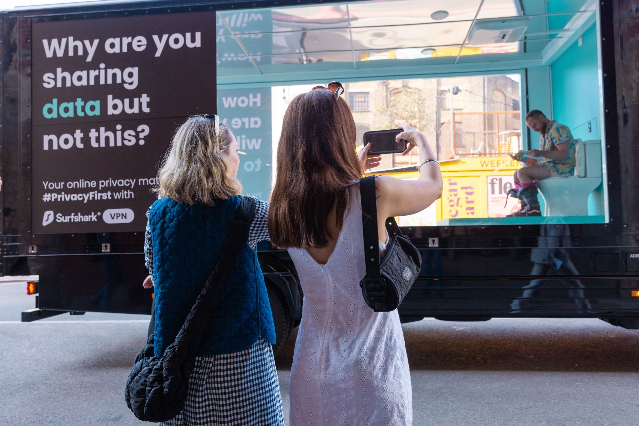 There’s a transparent toilet ad outside my office—and a VPN firm made it