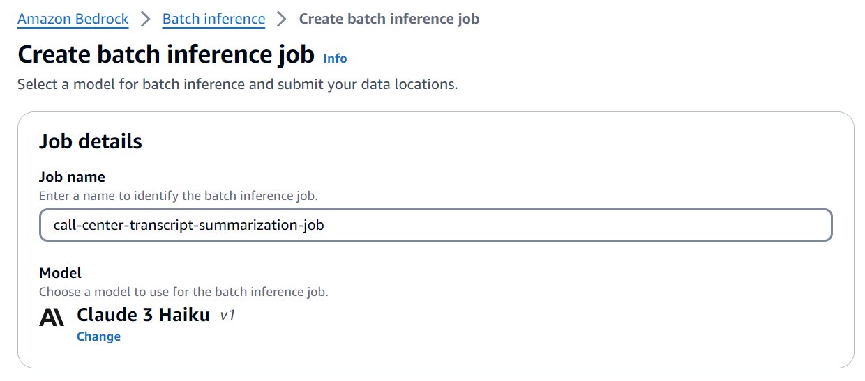 Enhance call center efficiency using batch inference for transcript summarization with Amazon Bedrock