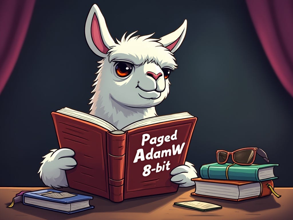 Fine-Tuning LLMs with 32-bit, 8-bit, and Paged AdamW Optimizers