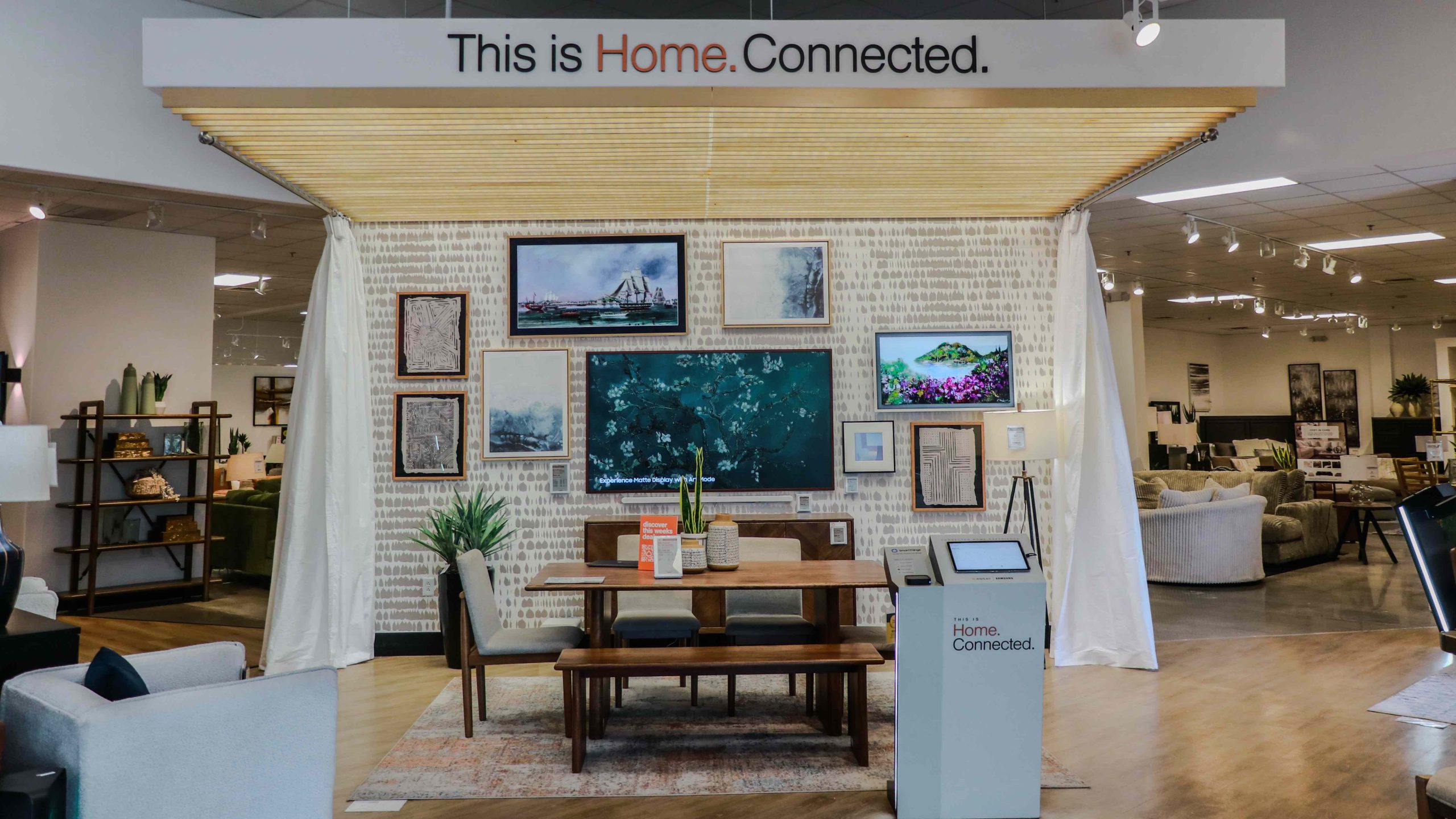 Ashley and Samsung’s interactive showroom lets you see how tech will work in your home, rather than imagine it
