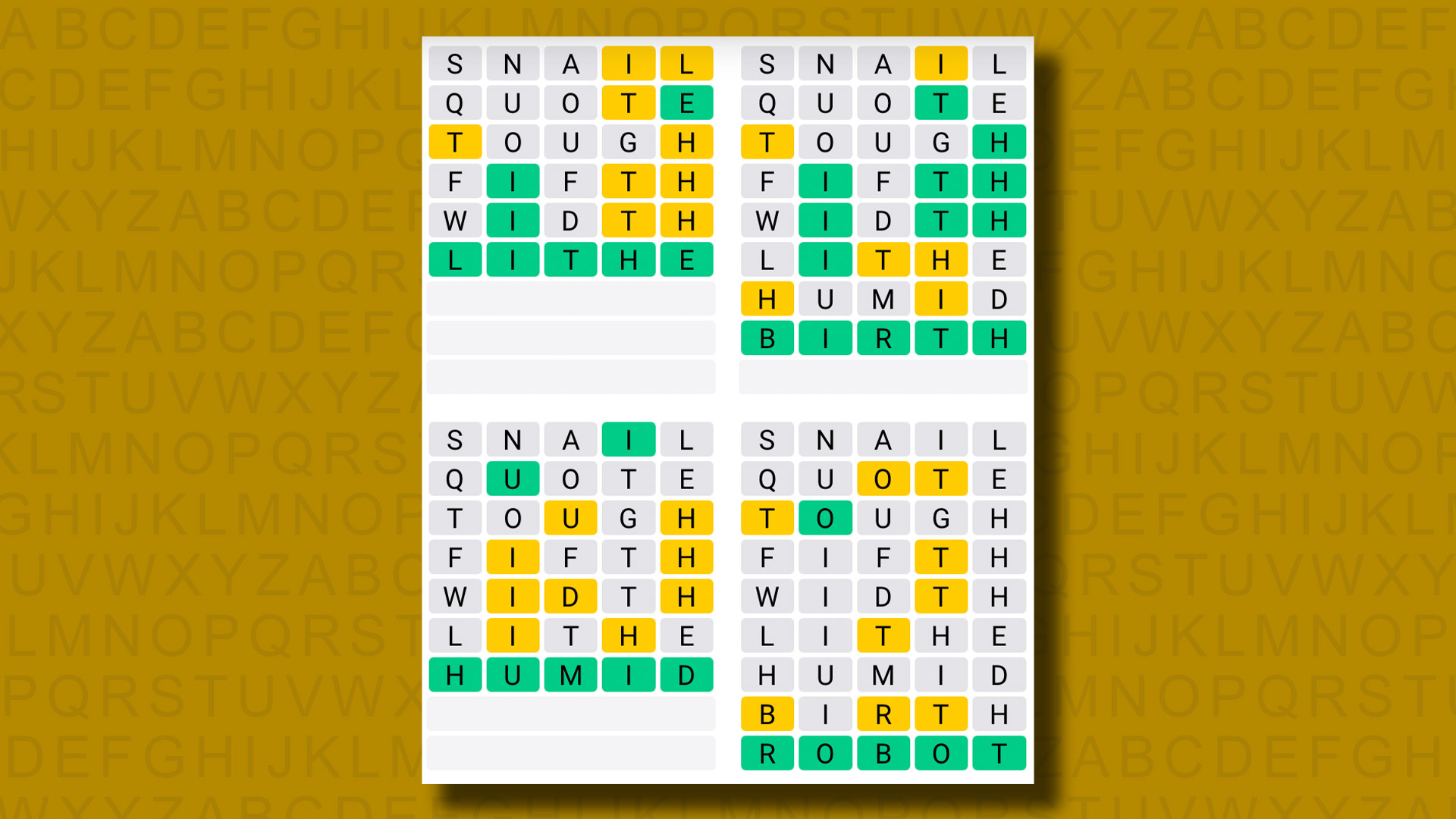 Quordle today – my hints and answers for Wednesday, December 18 (game #1059)
