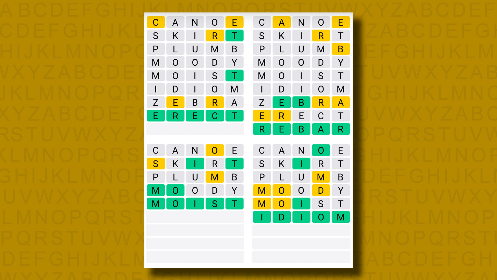 Quordle today – my hints and answers for Friday, December 13 (game #1054)