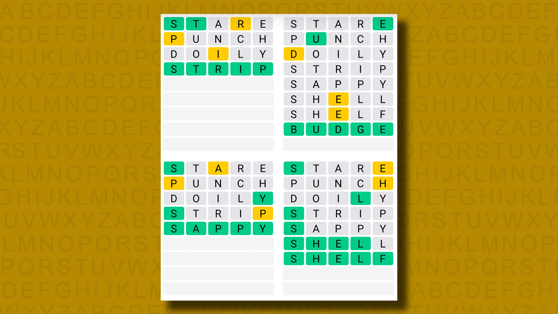 Quordle today – my hints and answers for Saturday, December 21 (game #1062)